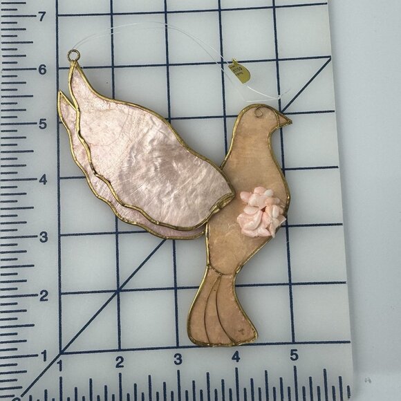 Vintage Silvestri Capiz Shell Dove Ornaments Set of 2 - Picture 9 of 10